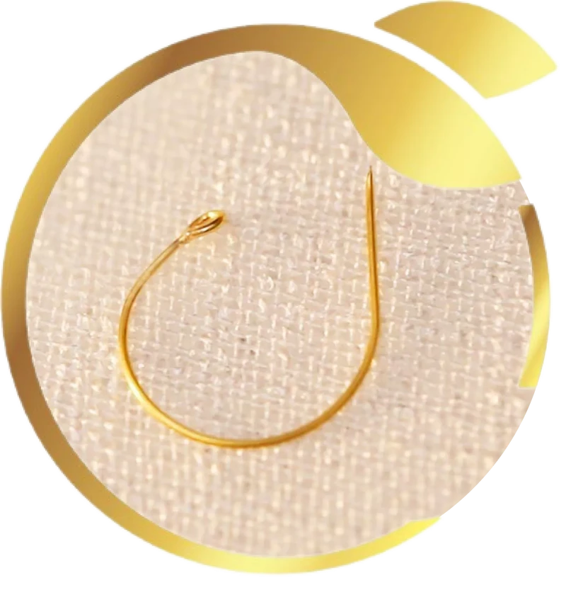 Gold piercing needle used for safe baby ear piercing