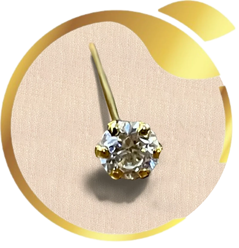 Single Small Swan stud with 2.8 mm Swarovski crystal for baby ear piercing