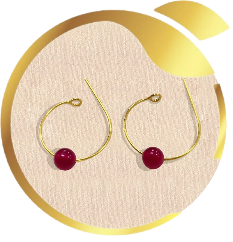 Virtuous Fixed red ruby medicinal earrings for baby ear piercing