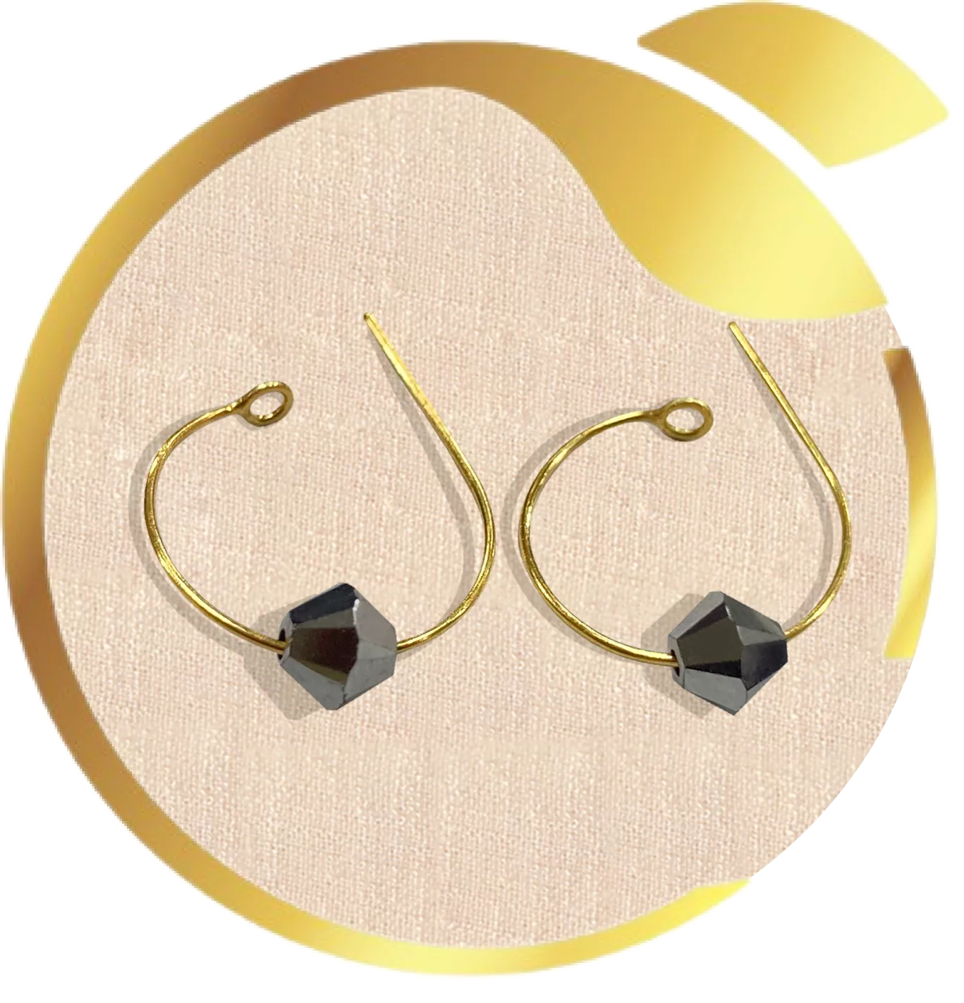 Sharp Fixed black crystal bead medicinal earrings for baby ear piercing