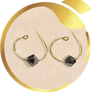 Sharp Fixed black crystal bead medicinal earrings for baby ear piercing