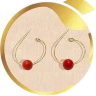 Brave Fixed red coral bead medicinal earrings for baby ear piercing