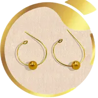Opulent Fixed gold bead medicinal earrings for baby ear piercing