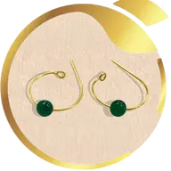 Optimist Fixed emerald bead medicinal earrings for baby ear piercing